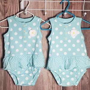 (030) *TWINS* Girls: 6M Carter's Tutu Onesie- N1